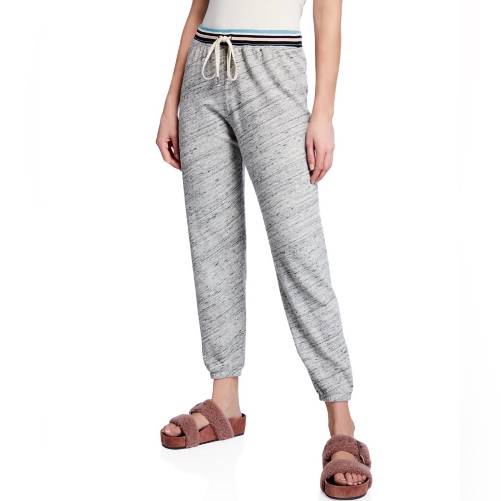 NWT Splendid Sweatpant With Contrast Trim in Grey Marble Size Large Made in USA